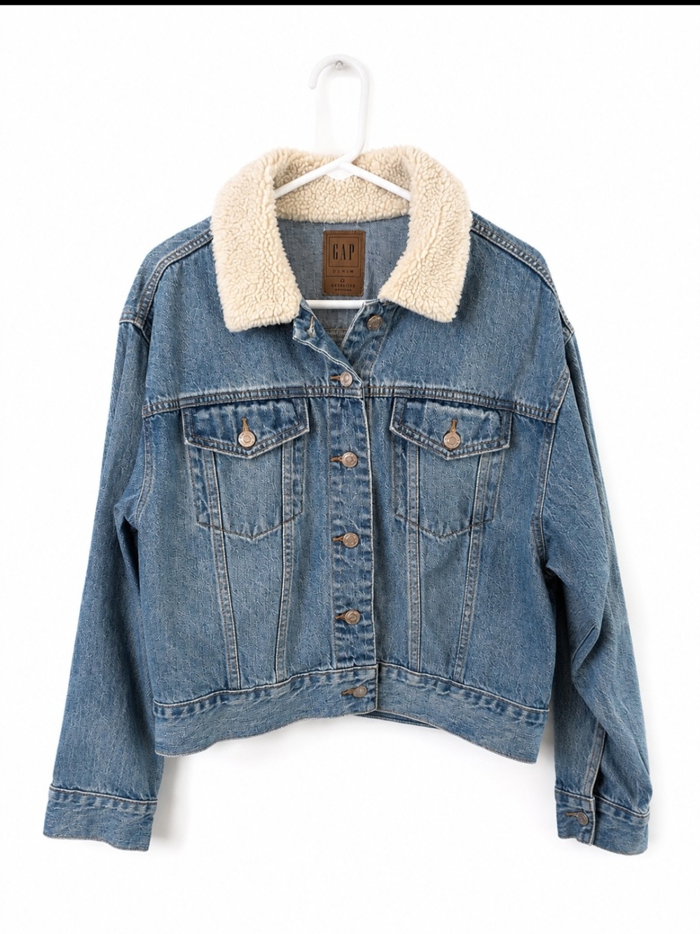 GAP Denim Jacket with Sherpa Collar